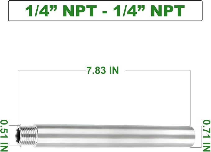 TAISHER 2PCS Stainless Steel Pipe Fittings, 1/4" NPT Male x 1/4" NPT Female - Image 4