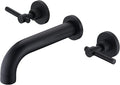 SUMERAIN Matte Black Bath Tub Faucet Set Wall Mount Bathtub Filler Two Handle by SUMERAINFAUCETS