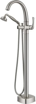 Free Standing Tub Faucet, Hanallx Luxury Brushed Nickel Freestanding Bathtub by HanallxSanitaryWare
