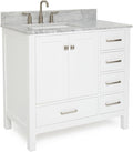 ARIEL Cambridge 37 Inch White Bathroom Vanity by Ariel