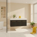 48 Inch Bathroom Vanity with White Left Resin Sink, Plywood Base and Melamine by Relaxcabine