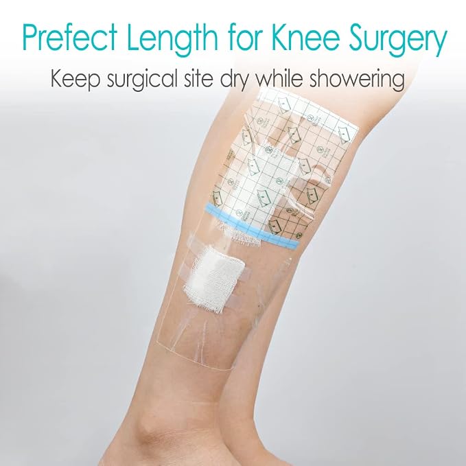 50 Pcs Waterproof Shower Protector | 4x10 Inch Knee Replacement Surgery Bandage - Image 3