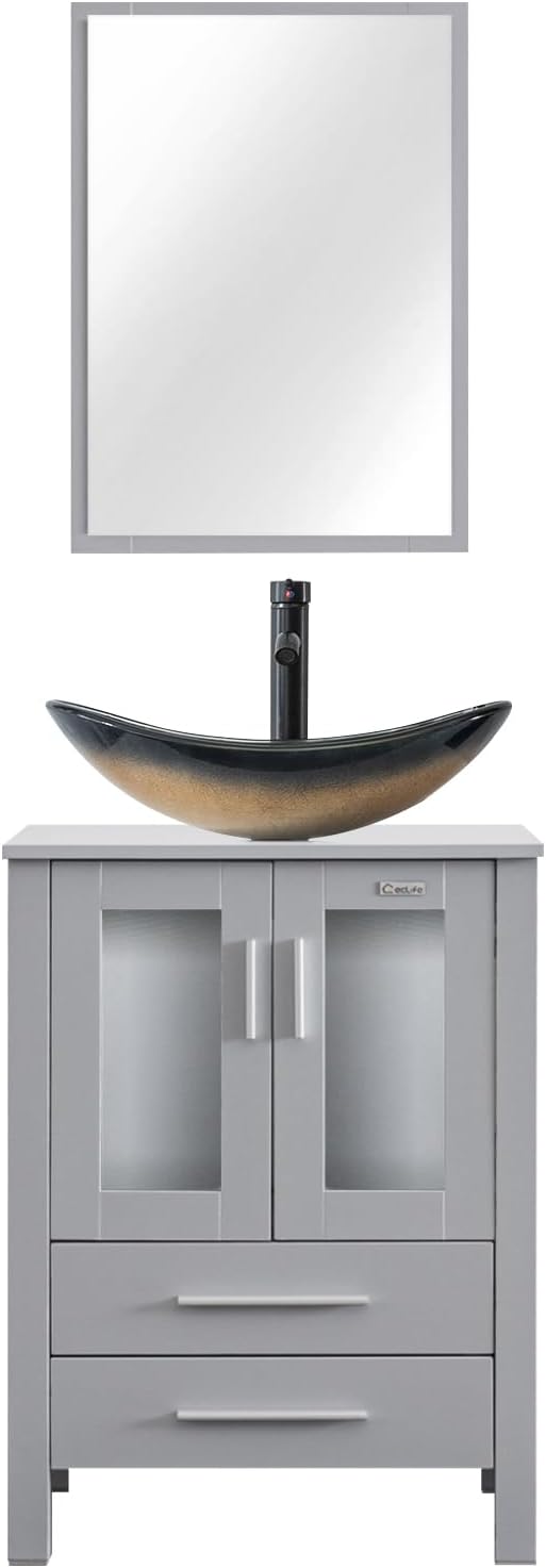 eclife 24" Modern Bathroom Vanity Sink Combo Freestanding Cabinet by eclife