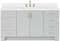 ARIEL Taylor 67" Grey Bathroom Vanity, 1.5" Edge Pure White Quartz Countertop & by Ariel