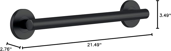 Delta Contemporary 18' Shower Grab Bar ADA Compliant Matte Black 450 lb - Image 8