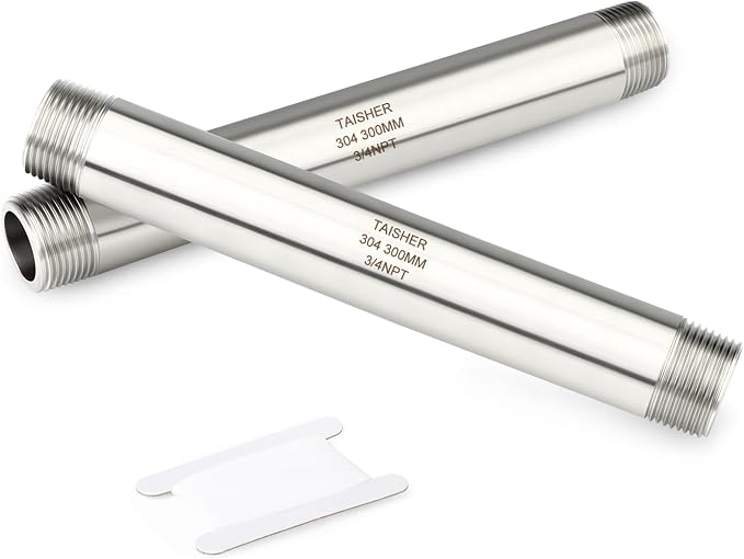 TAISHER 2PCS Stainless Steel Pipe Fittings, 3/4" NPT Male x 3/4" NPT Male by TAISHER