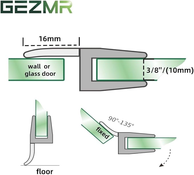 4-Pack Frameless Shower Door Side Seal Strip Shower Door Bottom Seal Shower - Image 2