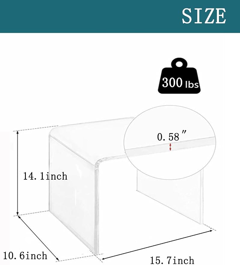 Acrylic 15 Inch Small Stool, Seating and Placing Items - Image 2