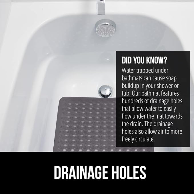 GORILLA GRIP Patented Bath Tub Shower Mat, Machine Washable Bathtub Floor Liner - Image 4