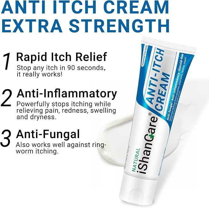 ishancare Anti Itch Soothing Cream Extra Strength Skin Itch Relief Ointment - Image 2