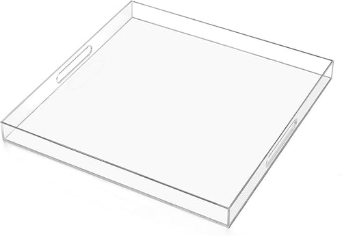 17×17 inches Oversized Clear Acrylic Ottoman Tray Extra Large Decorative Tray by Unknown