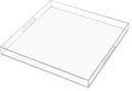 20×20 inches Oversized Clear Acrylic Ottoman Tray Extra Large Decorative Tray by Unknown