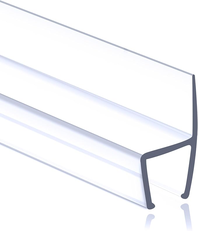 1/2" Frameless Shower Door Seal – H-Type 8 Ft. Ultra-Clear Bottom & Side Drip by GASHardware