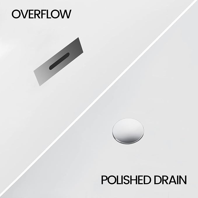 67 Inch Freestanding Acrylic Bathtub, Modern Soaking Tub - Image 4