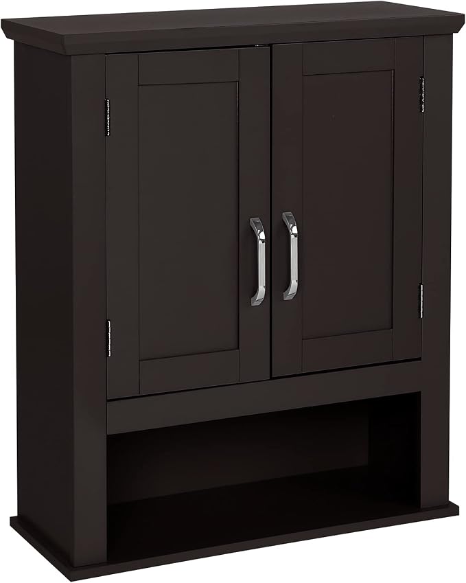 VINGLI Bathroom Cabinet Wall Mounted Espresso Wall Cabinet Floating Cabinet - Image 6