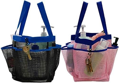SPINFOX 2 Pack Mesh Shower Caddy, Quick Dry Shower Tote Bag Hanging Toiletry - Image 7