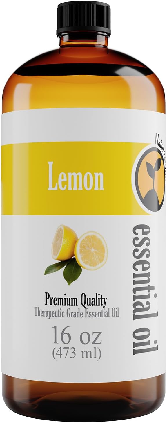 Lemon Essential Oil 16 oz for Cleaning, Humidifier & Aromatherapy Body Massage by Natures-Star