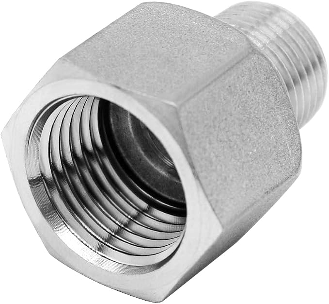 Beduan Stainless Steel NPT Reducer Adapter 1/4 Female to 1/8 Male Threaded - Image 3