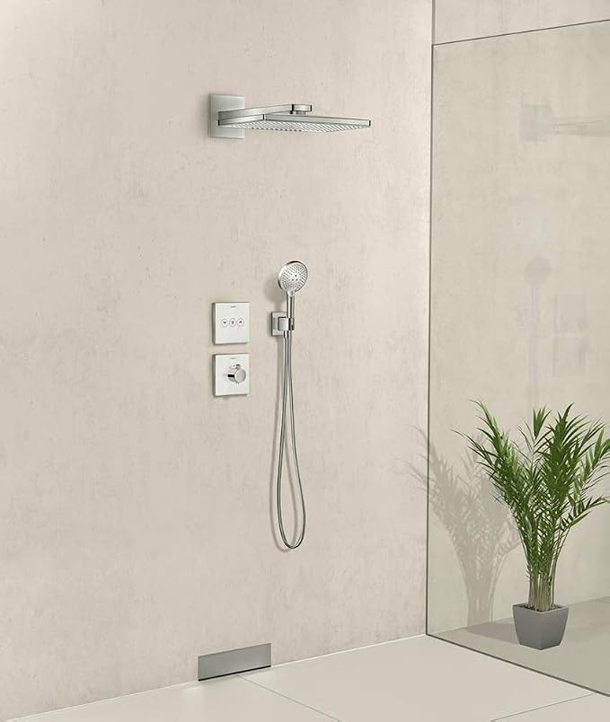 Wall Supply Elbow with Hand Shower Holder, Brass Square G1/2 Shower Hose - Image 7