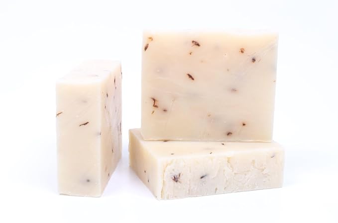 3 Pk Lavender Flowers Organic Soap Bars, Handmade in USA, Natural & Cruelty Free by Leafen