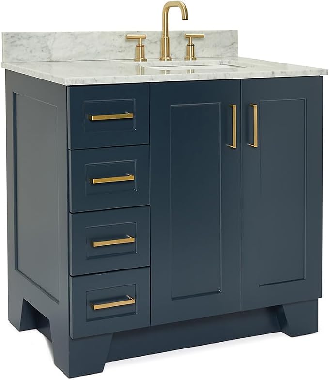 ARIEL Taylor 37 Inch Midnight Blue Bathroom Vanity - Image 6