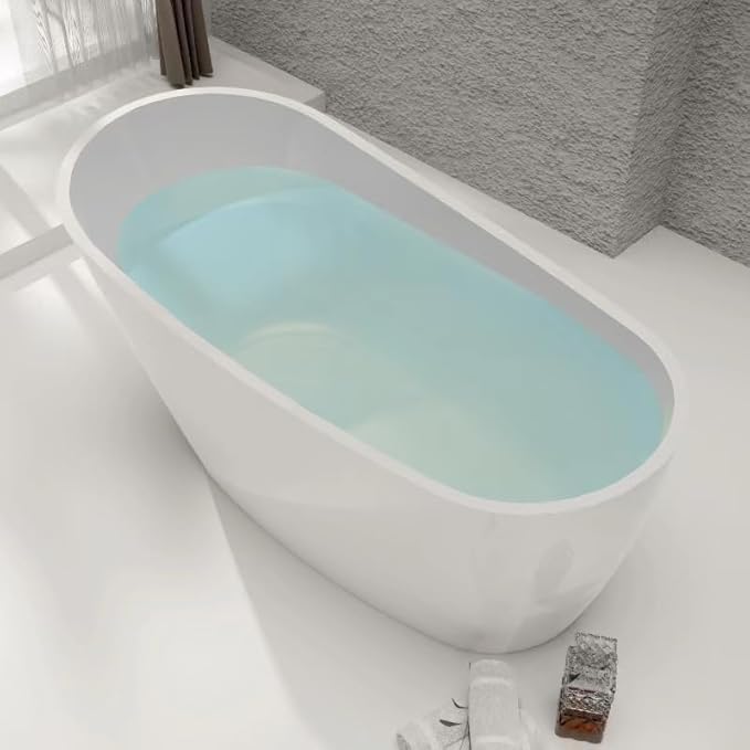 59" Free Standing Tub, Pure Acrylic Freestanding Bathtub, Stylish Stand Alone - Image 2