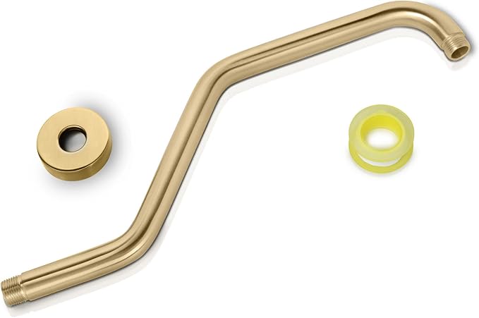 High Rise Shower Arm with Flange, 15.5 Inch Gooseneck Shower Arm Extension - Image 5