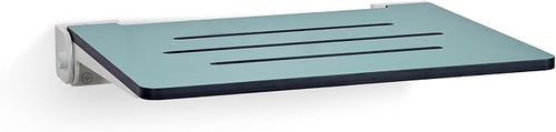 18 inch Silhouette Slimline Folding Wall Mount Shower Bench Seat, Teal Seat by Seachrome