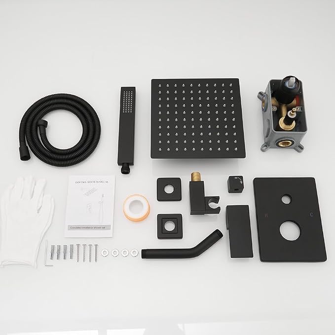 Shower Faucet Set Rain Shower System Matte Black - Image 7