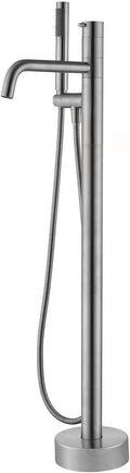 Freestanding Bathtub Faucet Floor Mount Tub Filler Brushed Nickel Brass Single by ArtiquaSanitaryWare