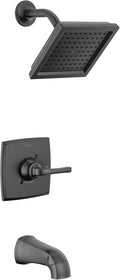 Delta Geist 14 Series Square Bathtub and Shower Faucet Set, Matte Black Shower by DeltaFaucet