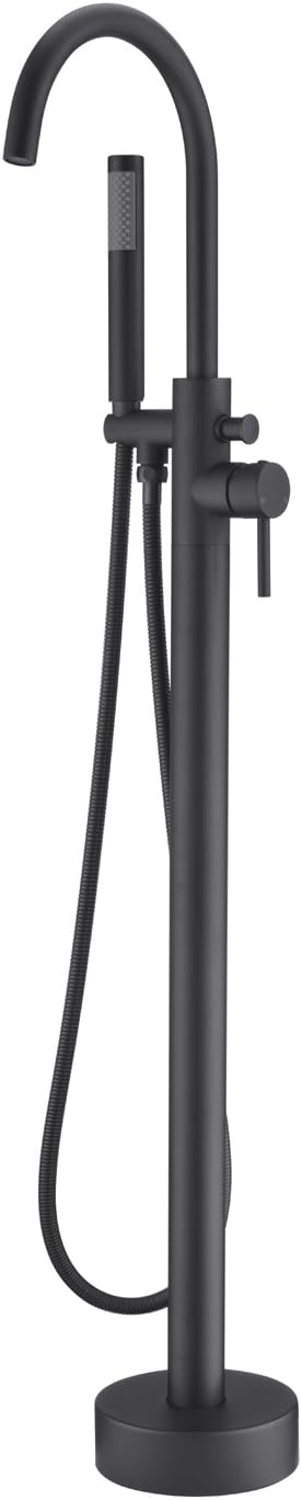 Freestanding Bathtub Faucet Tub Filler Faucets Black Single Handle Floor Mounted by ArtiquaSanitaryWare