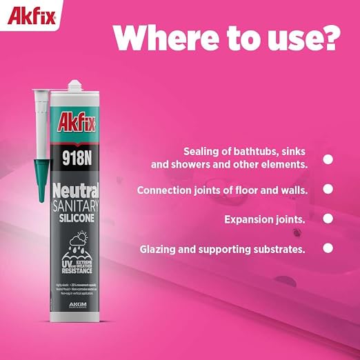 Akfix 918N White 100% Silicone Caulk - Image 4