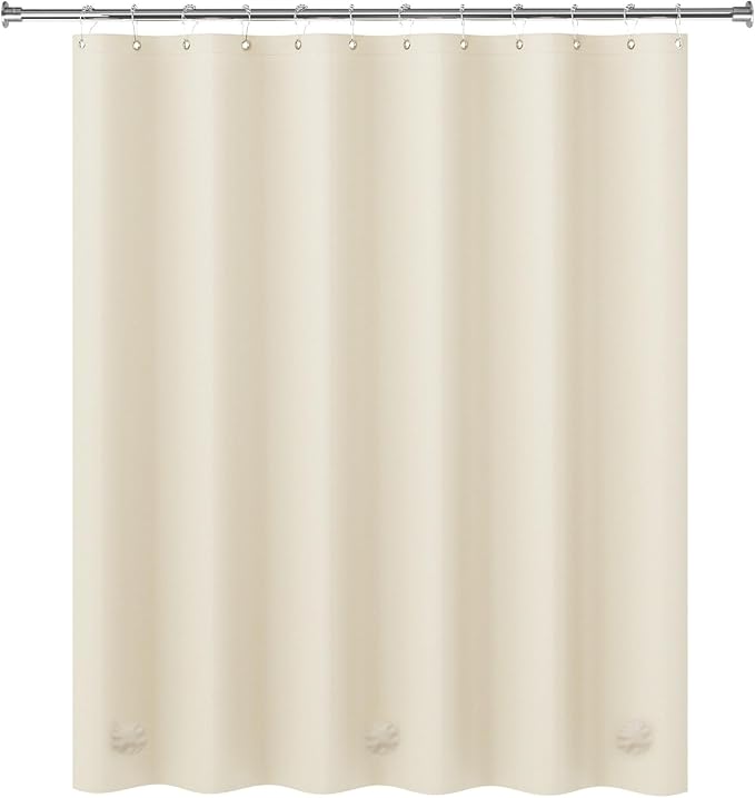 AmazerBath Plastic Shower Curtain Liner, 72 x 72 Inches EVA 8G Heavy Duty Beige - Image 2