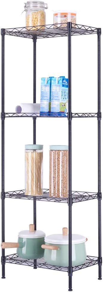 4 Tier Storage Racks Shelving, Heavy Steel Pantry Shelves, Adjustable Wire by Unknown