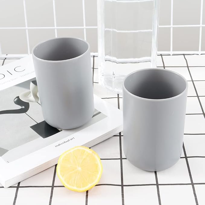 Bathroom Tumblers 2Pcs, Mouthwash Cup, Toothbrush Holders, Drink Mug, Pen Holder - Image 4
