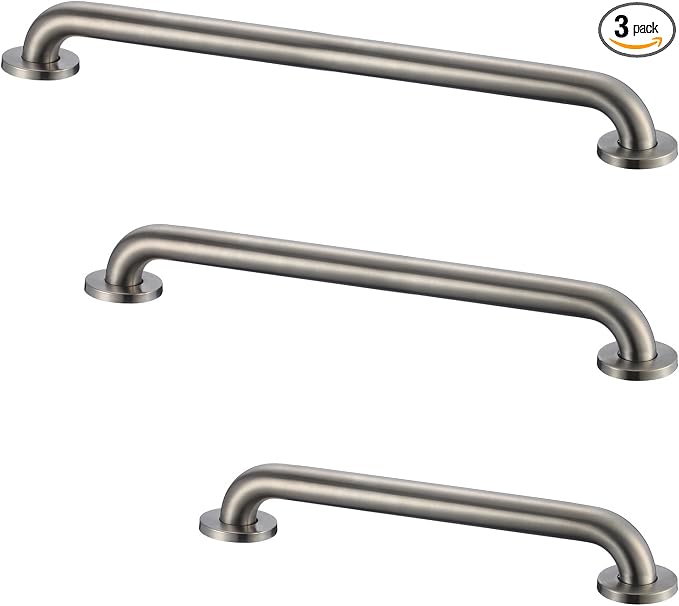Grab Bar Bundle for ADA Compliance, Brushed Stainless Steel Grab Bar Set for by Stardrix