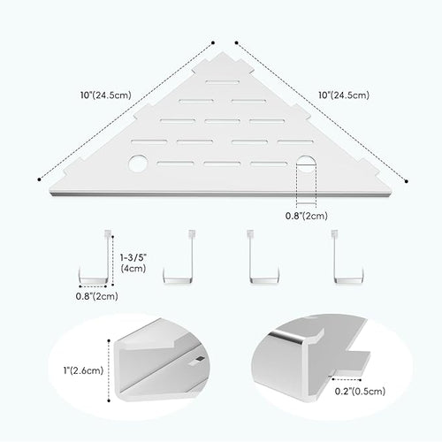 10’’ Shower Corner Shelf, Stainless Steel Shower Shelves - Image 2