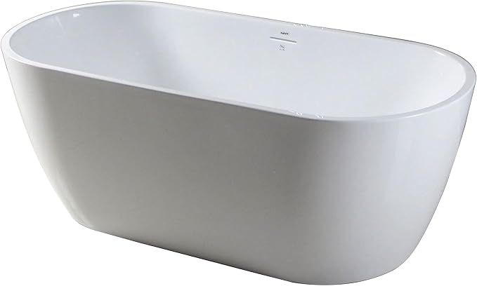 FerdY Bali 59" Acrylic Freestanding Bathtub, Gracefully Shaped Freestanding by FerdY