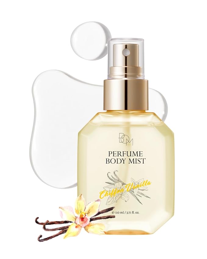 BOM Chiffon Vanilla Body Mist 3.71 Fl Oz, Vanilla Scented Fine Mist by BOM