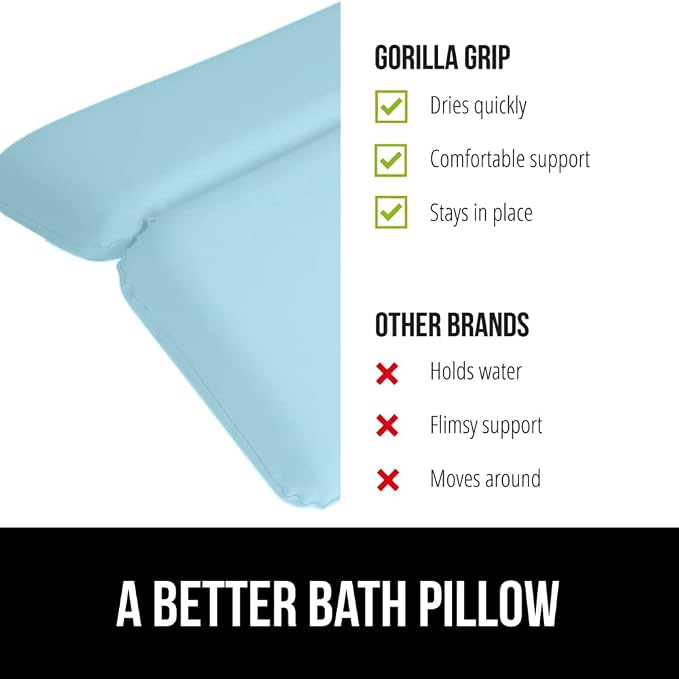 GORILLA GRIP Bath Pillow for Tub, Improved Suction Cups, Luxury Bathtub Pillows - Image 7