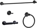 Bathroom Accessory Set, Matte Black Adjustable Expandable Towel Bar 4-Piece by Designchangeslife