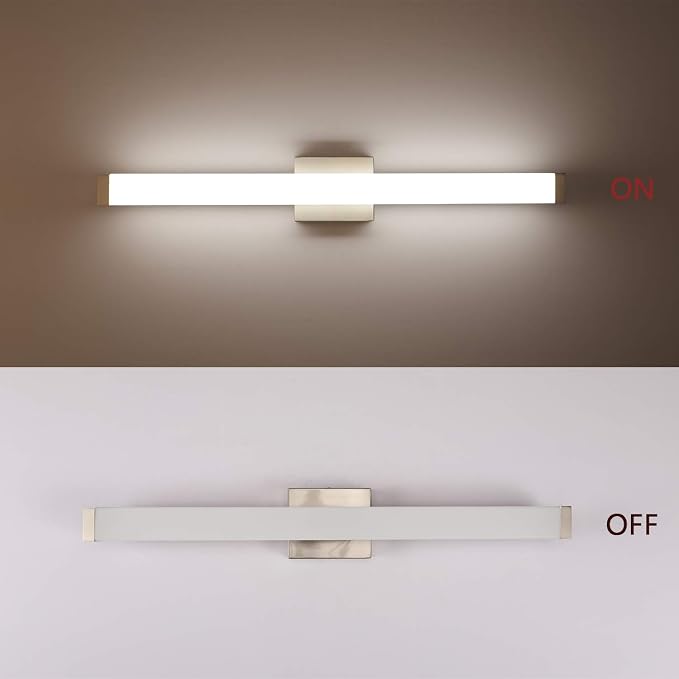 Bathroom Vanity Light Brushed Nickel Square LED 33.5inch 18W 4000K Natural - Image 4