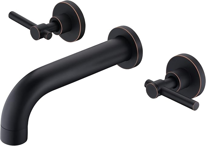 SUMERAIN Oil Rubbed Bronze Bathtub Faucet Wall Mount 3 Hole Tub Filler by SUMERAINFAUCETS