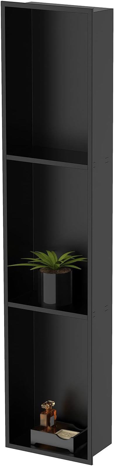 Homevacious 8" X 36" Stainless Steel Shower Niche No Tile Needed Matte Black 3 by Homevacious