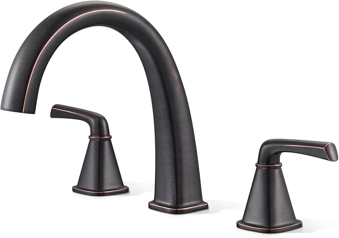 Oil-Rubbed Bronze Roman Tub Faucet, Solid Brass Bathtub Faucet Set by Jabbol