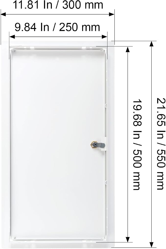 10" x 20" Lockable White Metal Access Panel. Service Shaft Door Panel - Image 5