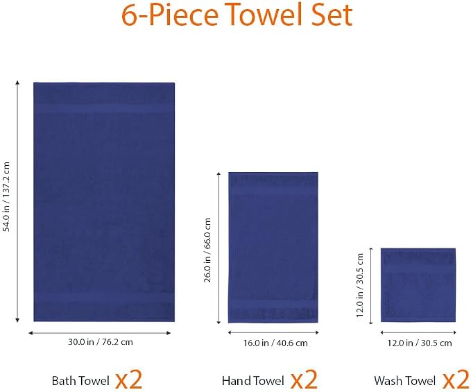 Amazon Basics 6 Piece Oversized Fade resistant Towel set, 100% Cotton towels - Image 9