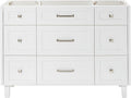 ARIEL Monroe 48 inch Bathroom Vanity Without Sink in White, Bathroom Base by Ariel