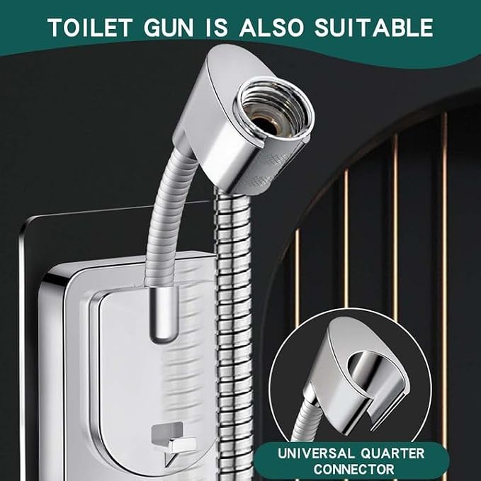 2pcs Shower Head Holder Wall Mount, 360° Adjustable Handheld Holder, No-Drill - Image 9